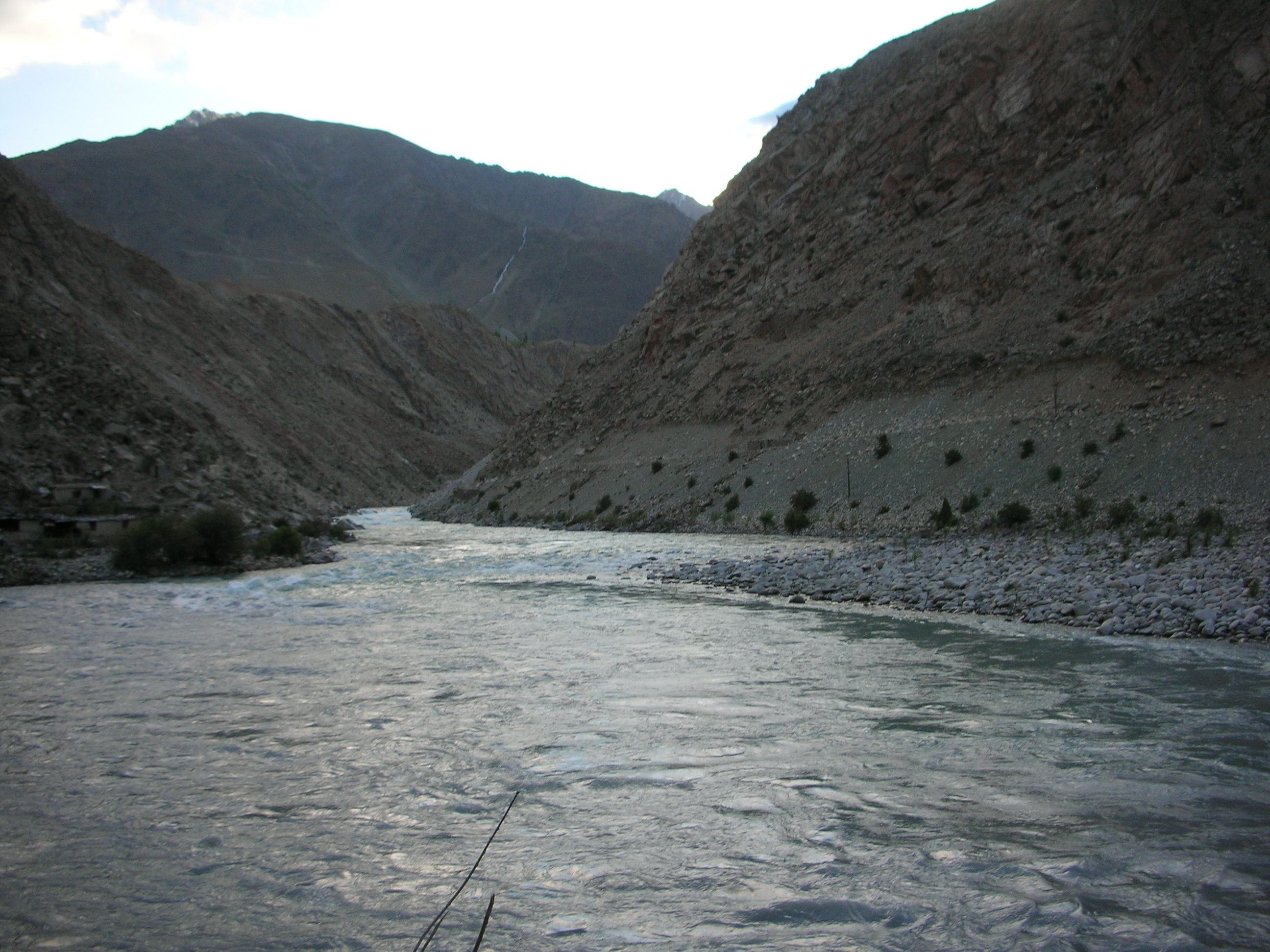 Tiger Hill seen beyond the Dras River in Kargil district